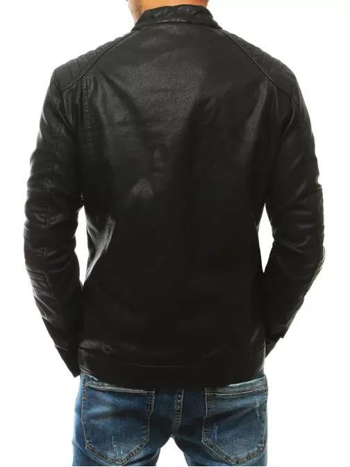 Koženková bunda v černé barvě