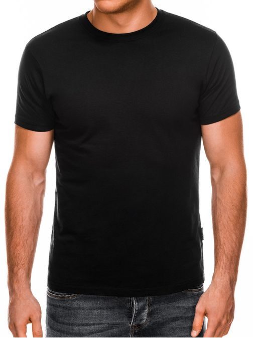 Černé jednoduché pánské tričko S884