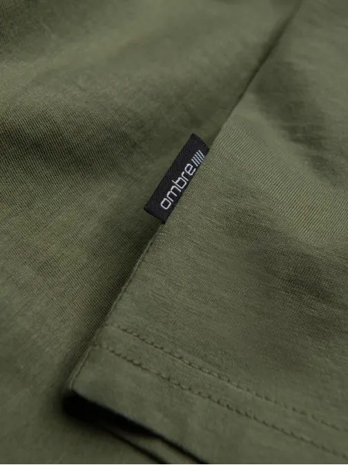 Khaki bavlněné tričko V6 TSBS-0146