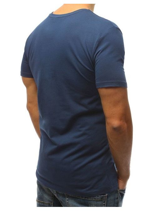 Tmavě modré pánské tričko s potiskem 7