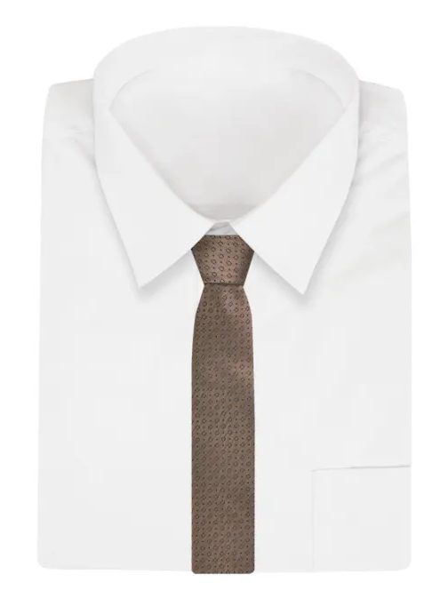 Hnědá pánská kravata s jemným vzorem