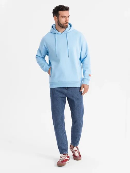 Pastelově modrá unisex mikina V8 SNBC-0105