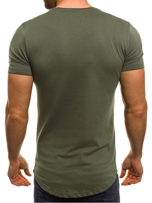 Zajímavé pánské tričko s potiskem BREEZY 425T zelené