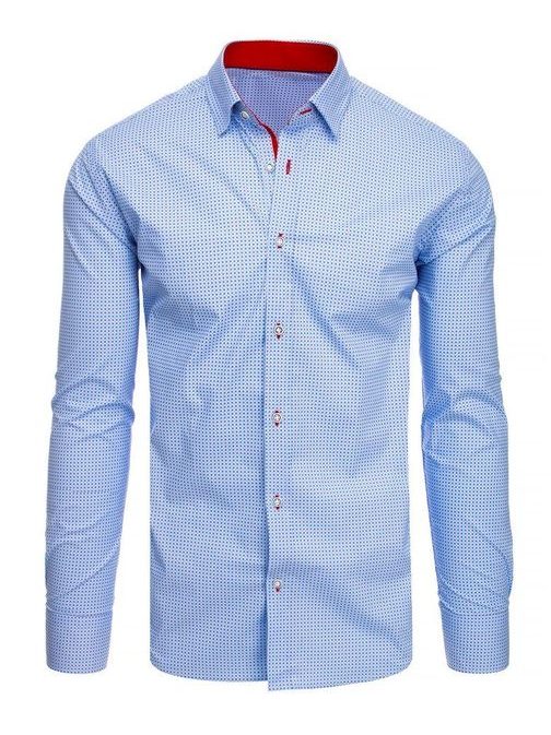 Modrá košile s moderním vzorem