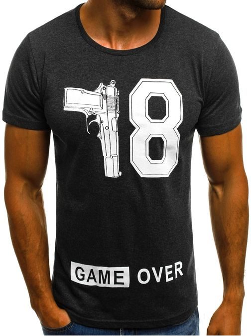 Pánské grafitové tričko "GAME OVER" O/1174
