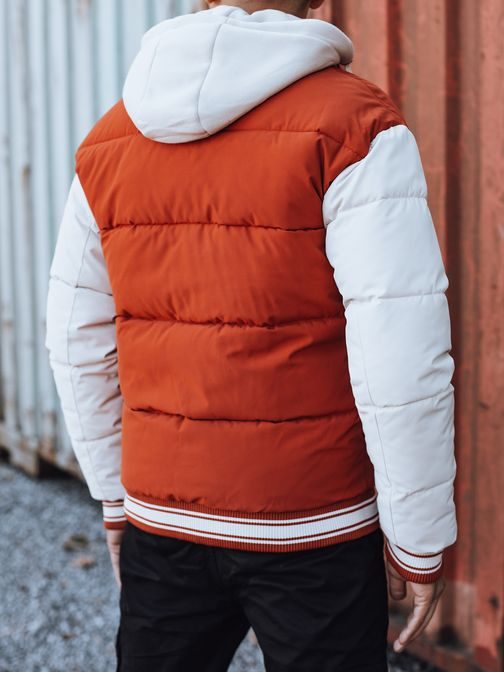Červená prošívaná bomber bunda