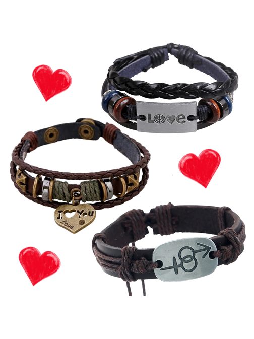 Sada 3 unisex náramků LOVE