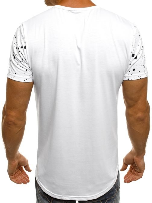 Krásné moderní bílé tričko s potiskem J.STYLE SS175 T