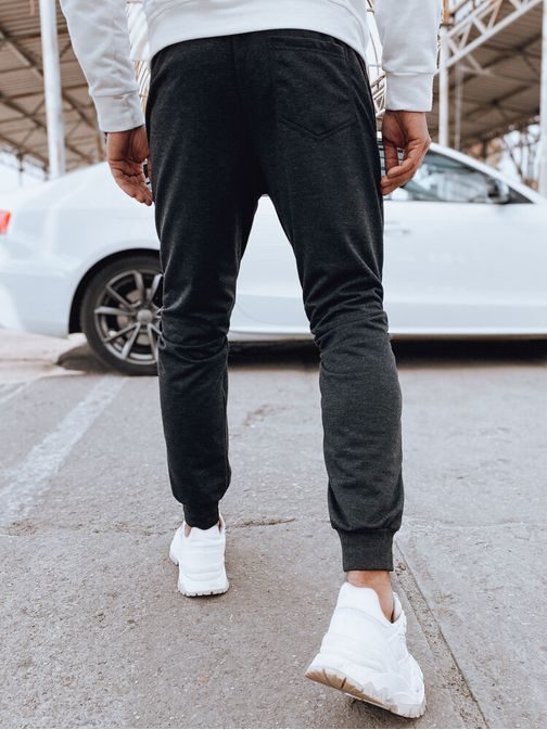 Moderní pánské tepláky v grafitové barvě