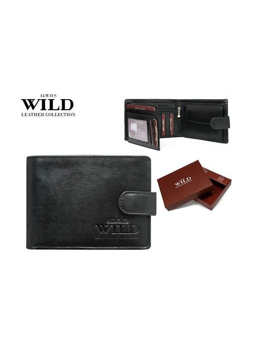 Černá peněženka WILD s přezkou