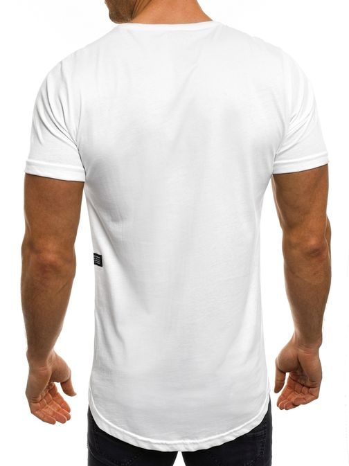 Fantastické bílé pánské tričko s potiskem BREEZY 275