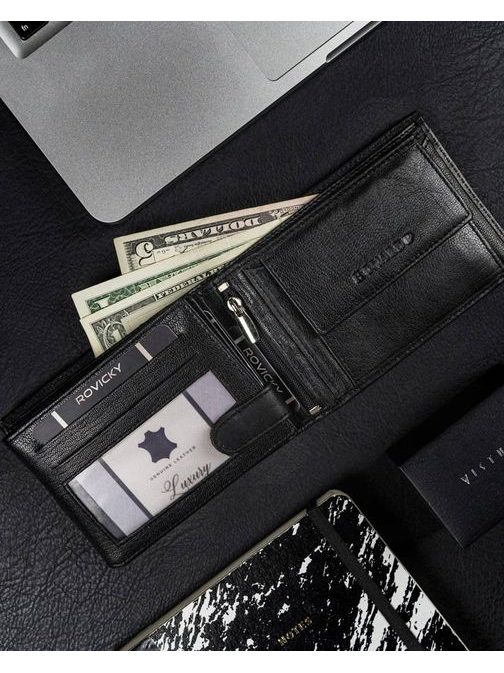 Moderní černá peněženka pro pány