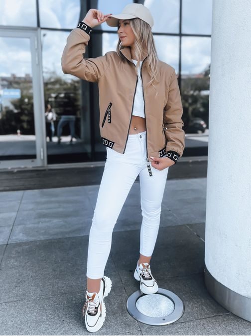 Trendy béžová dámská bomber bunda Hera