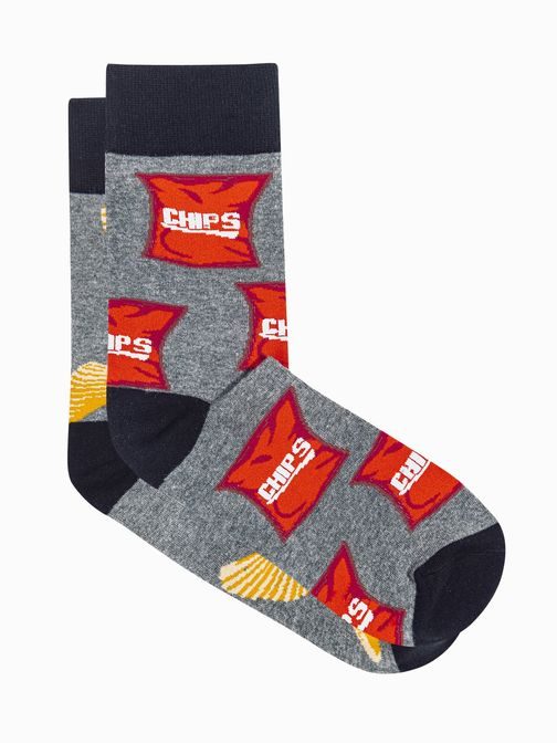Tmavě-šedé stylové ponožky Chips U168