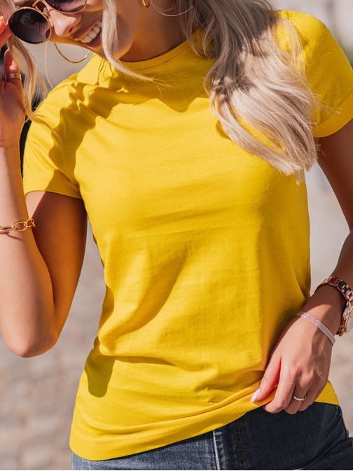 Dámské obyčejné žluté tričko SLR001