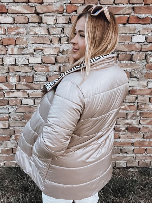 Dámský prošívaný kabát v kamelové barvě Vetis