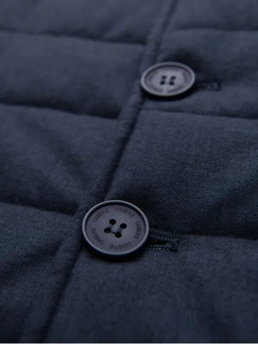 Pánská tmavě modrá prošívaná elegantní vesta V3 JAVJ-0275