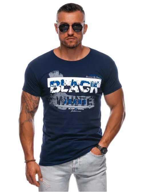 Tmavě modré tričko s originálním nápisem Black S1979