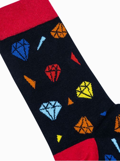 Zajímavé ponožky v černé barvě Diamond U183