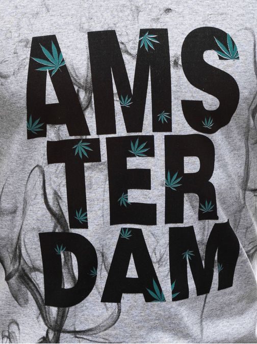 Stylové šedé tričko Amsterdam S1459