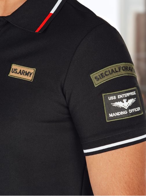 Módní černá pánská polokošile