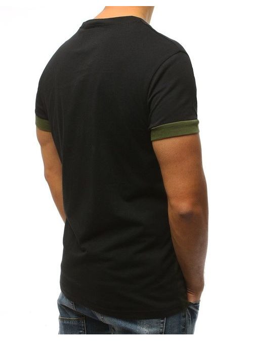 Módní černo-zelené pánské tričko