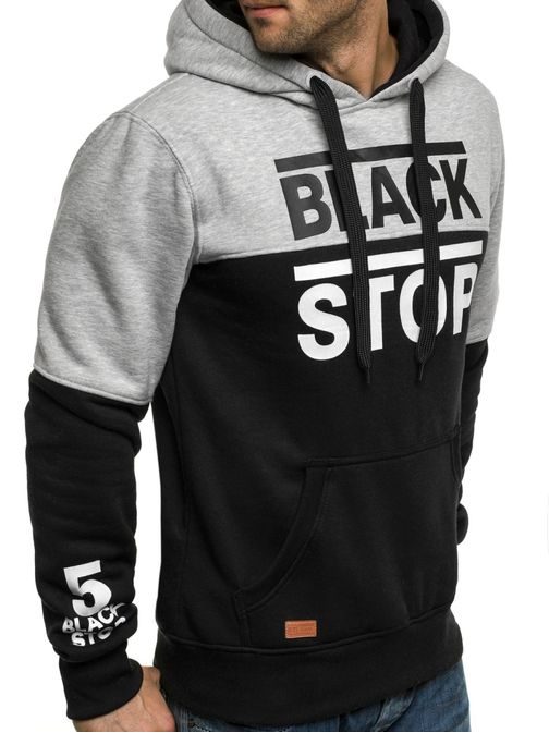 Stylová pánská černá Black stop mikina J.STYLE JXW665