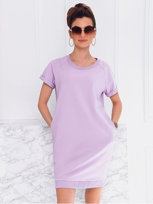 Trendy dámské šaty ve fialové barvě DLR008
