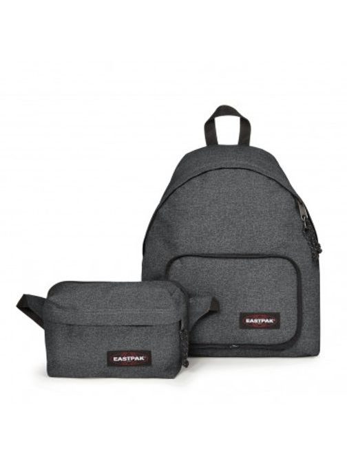 Černý denimový batoh s odnímatelnou ledvinkou EASTPAK PADDED TRAVELL'R