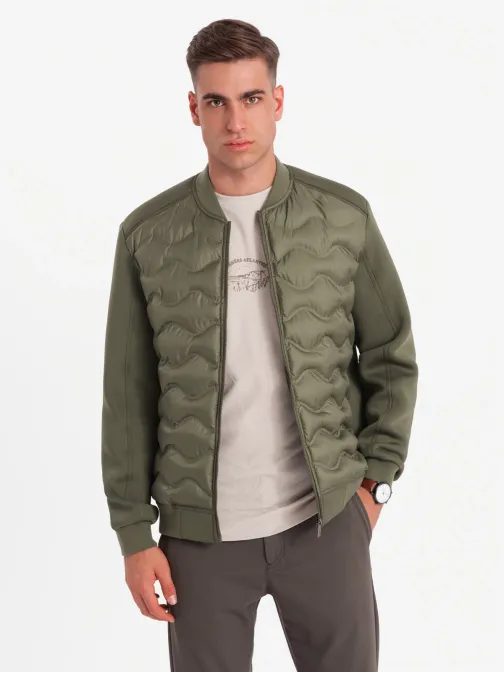 Olivová bomber trendy bunda V3 JALP-0141