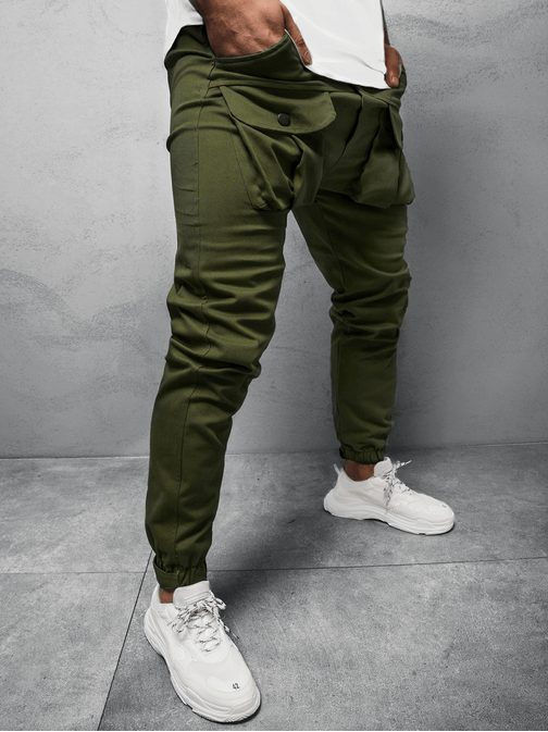 Stylové khaki jogger kalhoty G/11144