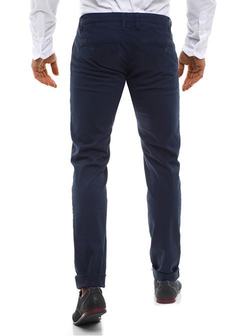 Tmavě modré pánské nohavice v elegantním style BRUNO LEONI 9845