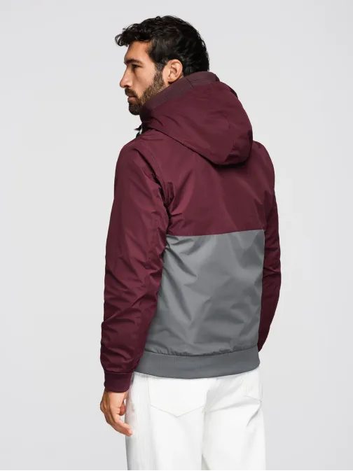 Funkční vínově šedá přechodná sportovní bunda V3 JANP-0225