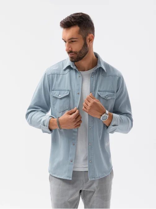 Trendová košile v světle modré barvě K567