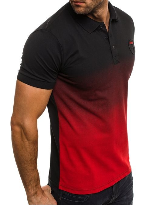 Elegantní černo-červená pánská polokošile BREEZY 600