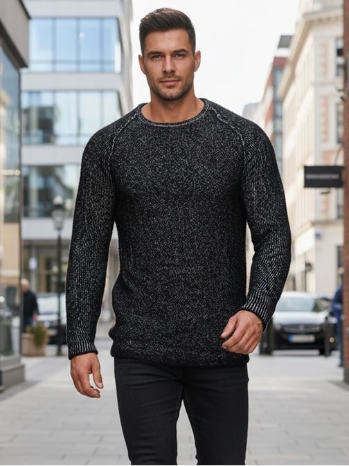 Parádní pánský svetr v černé barvě