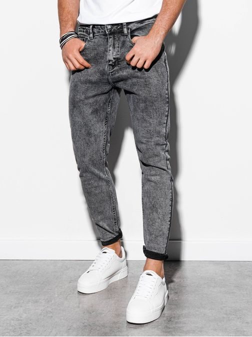 Trendy šedé pánské džíny P888