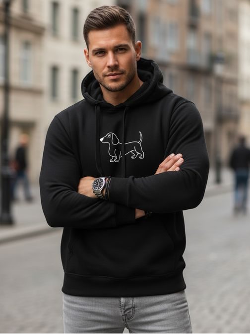 Černá mikina s originálním potiskem psa