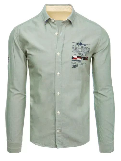 Košile se stylovým motivem v mátové barvě