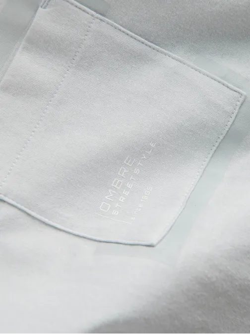Zajímavé tričko s ozdobnou kapsou světle šedé V10 TSPT-0154