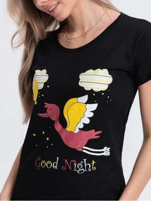 Originální černé dámské pyžamo Good night ULR261