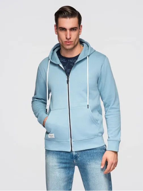Pánská světle modrá mikina na zip V7 SSBZ-0272
