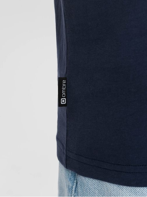 Trendy tričko s ozdobnou kapsou tmavě modré V10 TSCT-0109