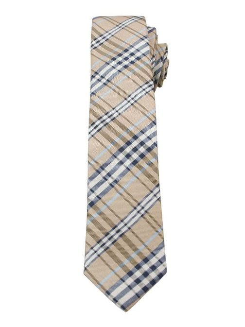 Béžová kostkovaná kravata