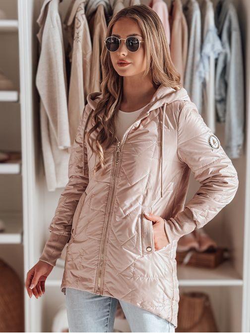 Světle růžová prošívaná dámská bunda ROSSANA