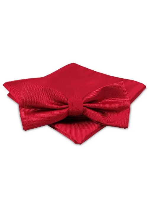 Jednobarevný červený pánský motýlek