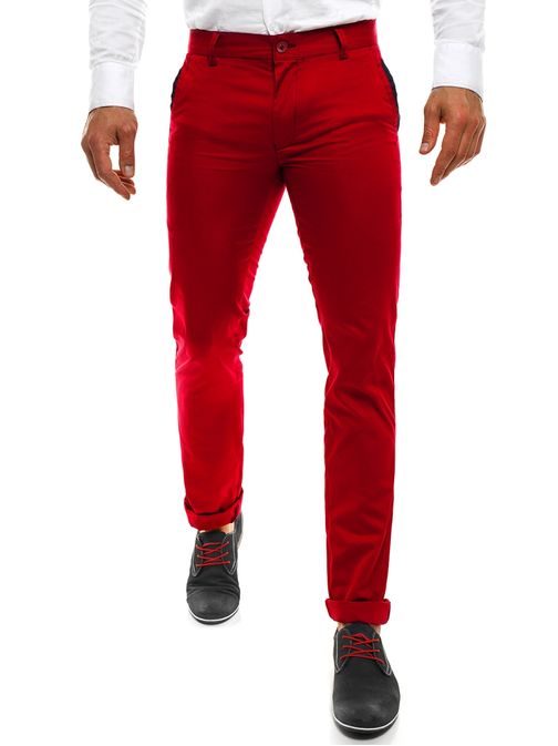 Originální moderní pánské červené chinos kalhoty BLACK ROCK 206