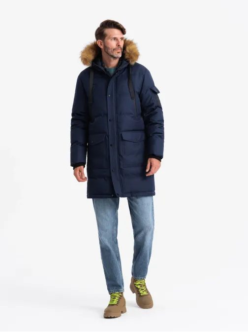 Zimní tmavě modrá parka V1 JALP-0182