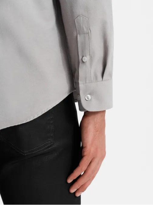 Ležérní šedá košile s kapsou V1 SHCS-0148