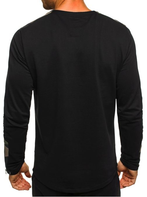 Moderní maskáčové tričko s dlouhým rukávem černé ATHLETIC 758